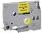 Grey printer cartridge with a yellow label displaying '0.35" x 26' Black Ink Yellow'. Suitable for label printers.
