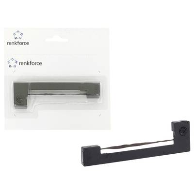 Substitute ink ribbon by Renkforce, black, in packaging and unpacked, suitable for printers.