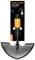 'Metal lawn edger with orange handle by Fiskars for precise lawn maintenance. Quality seal located in the top left of the packaging.'