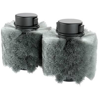 Two grey cleaning brushes with dense bristles, suitable for industrial machine cleaning. They are cylindrical and placed side by side.
