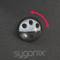 Black sensor with three circular openings and a red arrow indicating movement. Brand name 'sygonix' below.