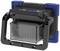 A portable LED work light with a robust housing and handle, suitable for use on construction sites or in workshops.