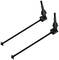 'Two black drive shafts with ball joints at their ends, symmetrically positioned side by side.'