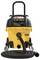 Yellow industrial vacuum cleaner on wheels with a long black hose and handle, with the 'DeWalt' logo at the front.