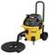 Yellow industrial vacuum cleaner with black hose and wheels, DeWalt brand, suitable for heavy-duty dirt and workshop use.