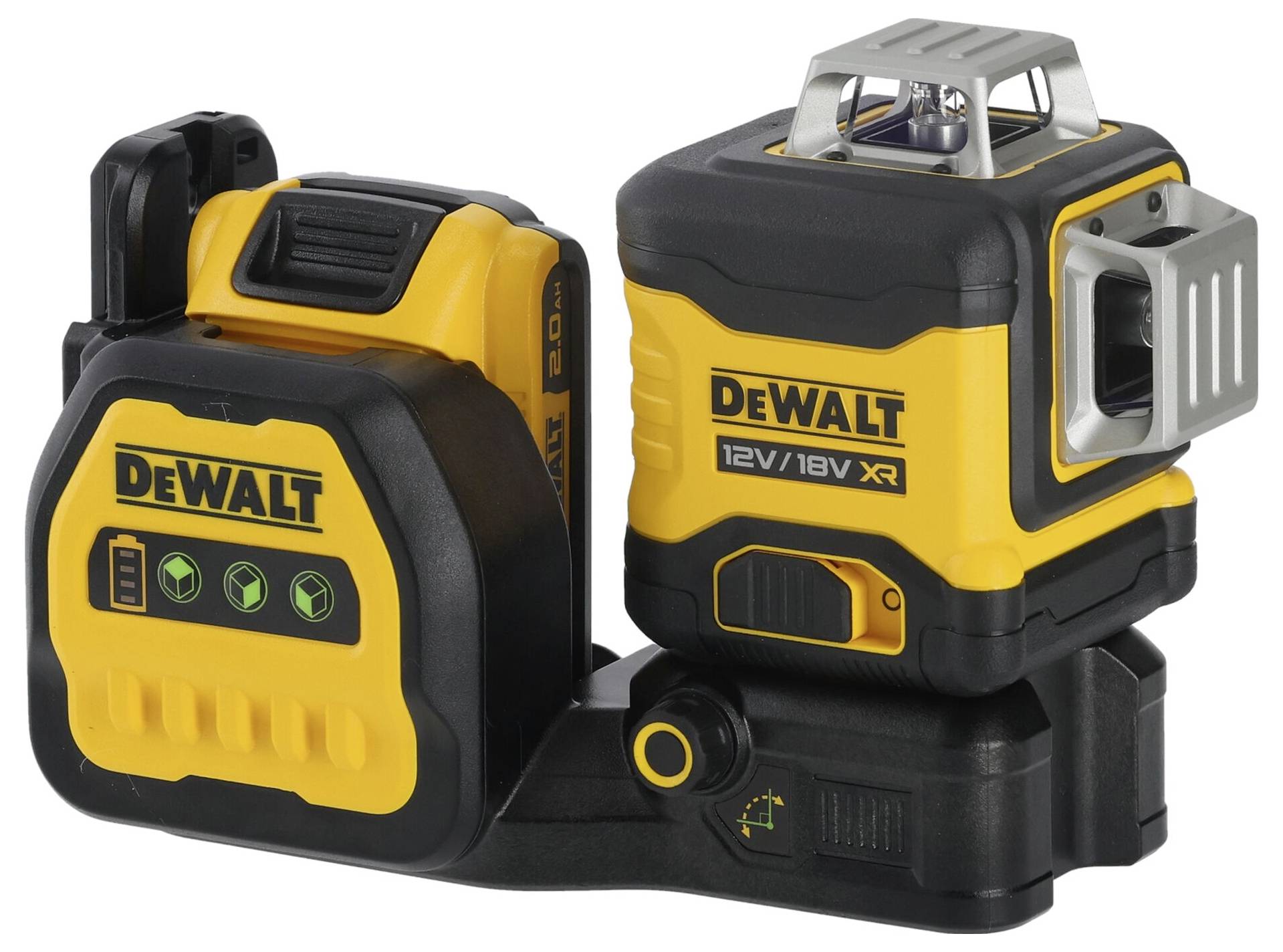 Tool with a yellow and black casing, displaying the DeWalt logo. Suitable for construction or DIY work with 12V/18V power supply.