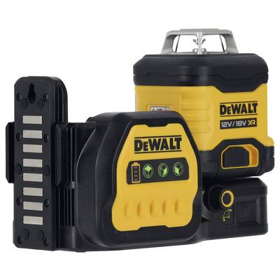 A yellow and black DEWALT Laser Level, Model '12V/18V XR', suitable for precise alignment with a robust housing.