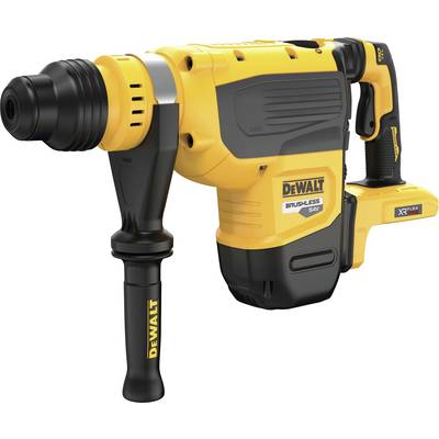A yellow cordless hammer drill with a black handle and black drill head, marked with 'DeWalt' in black lettering.