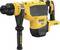 A yellow cordless hammer drill with a black handle and black drill head, marked with 'DeWalt' in black lettering.