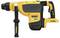 'Cordless hammer drill with a black and yellow casing, side handle, and various buttons.'