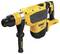 A yellow and black DeWalt rotary hammer with handle, suitable for construction and renovation projects, on a white background.