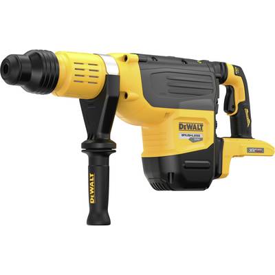 Yellow and black industrial drill hammer with an ergonomic handle and robust casing, suitable for heavy construction work.