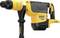 Yellow and black industrial drill hammer with an ergonomic handle and robust casing, suitable for heavy construction work.
