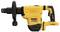 A yellow hammer drill with 'DEWALT' printed on the side, an ergonomic handle and shock absorption, suitable for heavy-duty construction work.