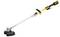 An electric lawn trimmer with a yellow and black design, suitable for cutting grass in hard-to-reach areas.