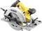 A yellow, electric hand circular saw with a silver blade and black handle, suitable for construction work and wood cutting.