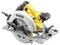Yellow and black circular saw with silver blade, DeWALT brand, suitable for construction work.