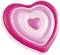 Heart-shaped inflatable air mattress in various shades of pink.