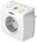 A white timer plug with a socket and four buttons: Timer, Scan, On/Off, and Repeat. For device energy management.