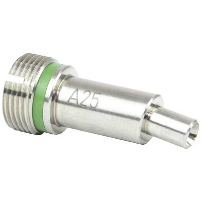 A metal adapter with the engraving 'A25' and a green ring, potentially a connecting piece for mechanical connections.
