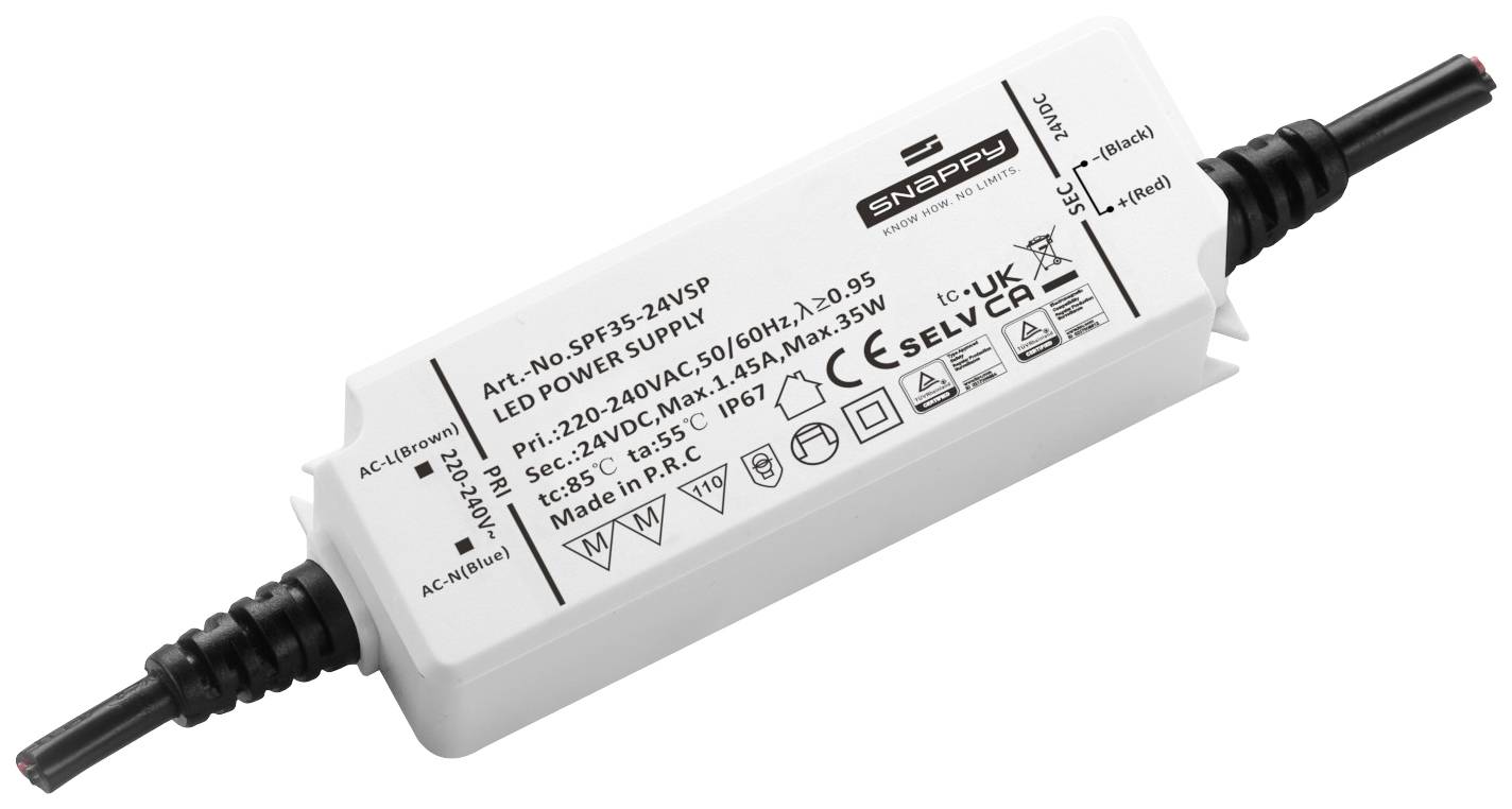 Dehner Elektronik SPF 35-24VSP LED transformer, LED driver Constant voltage 35 W 1.4 A 24 V Approved for use on furniture, Surge protection, Overvoltage 1 pc(s)