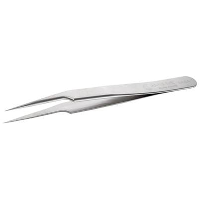Silver precision metal tweezers with a fine tip, suitable for delicate work such as picking up small objects.