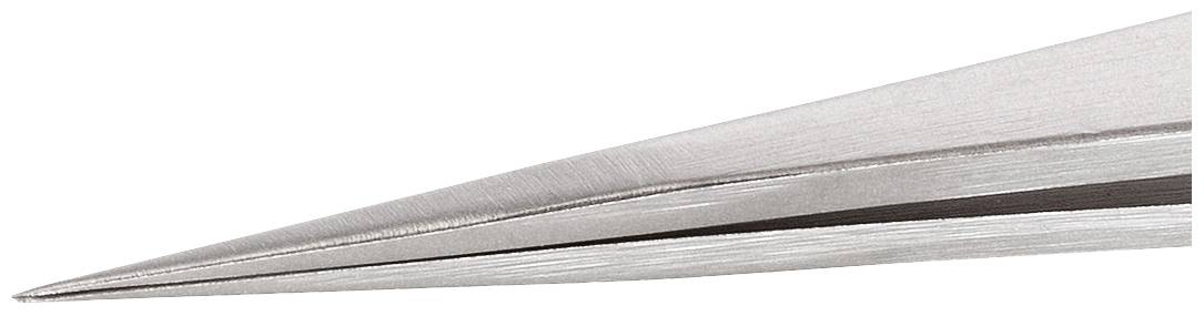 Close-up of a sharp metal tweezers, looking sharp and precise. Ideal for gripping small or delicate objects.