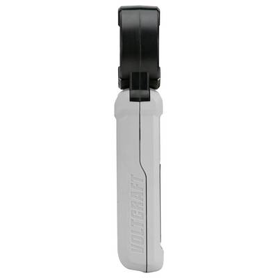 A handheld electronic device with a black rotating component on top, labeled 'Voltcraft' on the gray body.