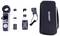 'VOLTCRAFT' power meter kit with charger, adapter plugs, carrying case, and accessories arranged on a white background.