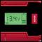 Digital display of a battery charger shows '13.4V' and battery level. A red 'MODE' button is visible beside it.