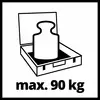 A symbol shows a weight in a suitcase with the inscription 'max. 90 kg', representing a weight limitation.