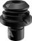 A black, cylindrical component with a ribbed structure and a cut-in slot, used in technical devices.