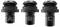 'Three black buttons labelled A, B and C from left to right, with a similar design and highlighted text.'