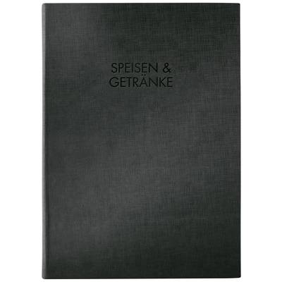 Menu with a black cover and the inscription 'Food & Drinks'.