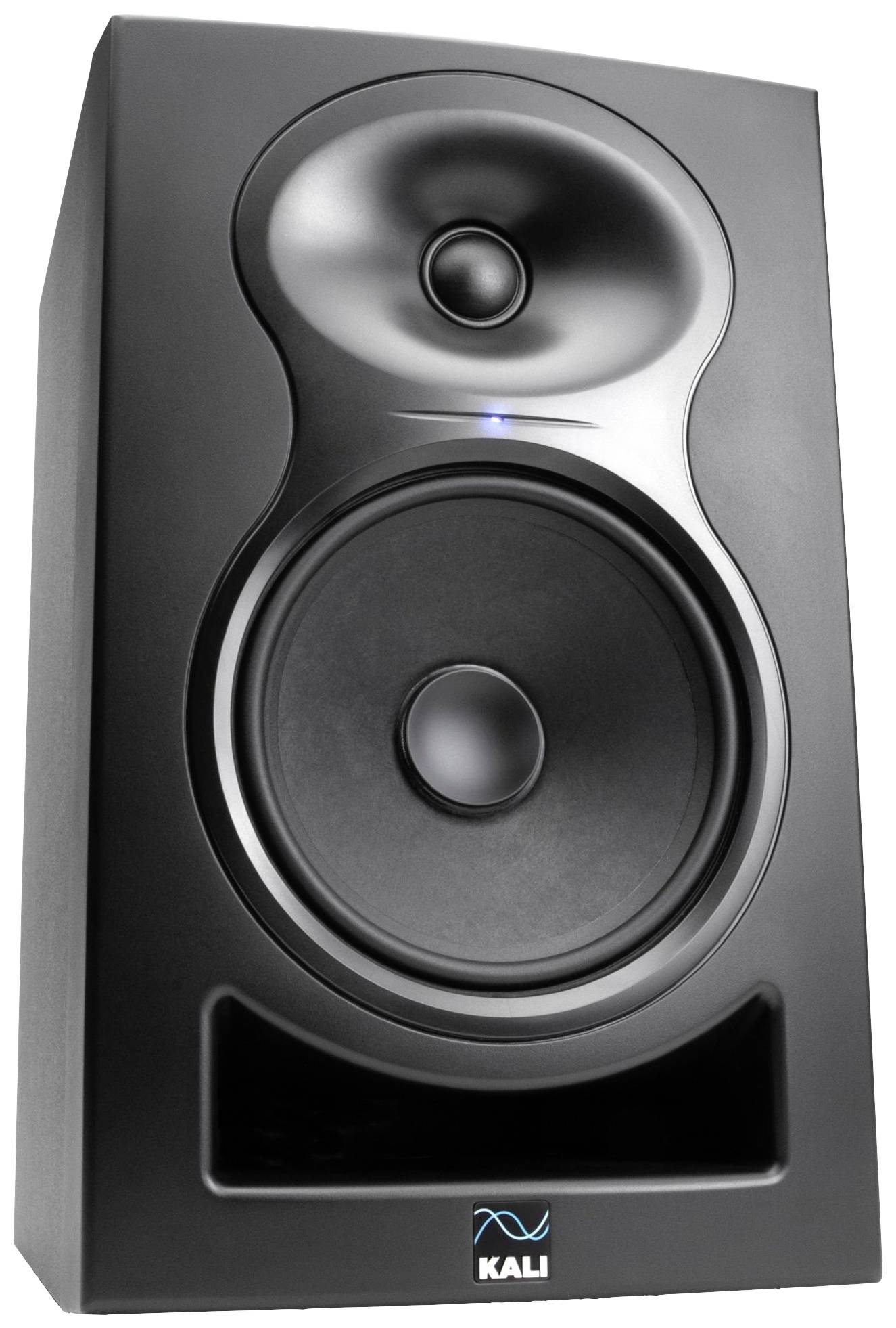 Loudspeaker in a rectangular enclosure with brand logo at the bottom, suitable for studio applications.