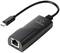 A black USB-C to Ethernet adapter with a Renkforce logo and Ethernet port.