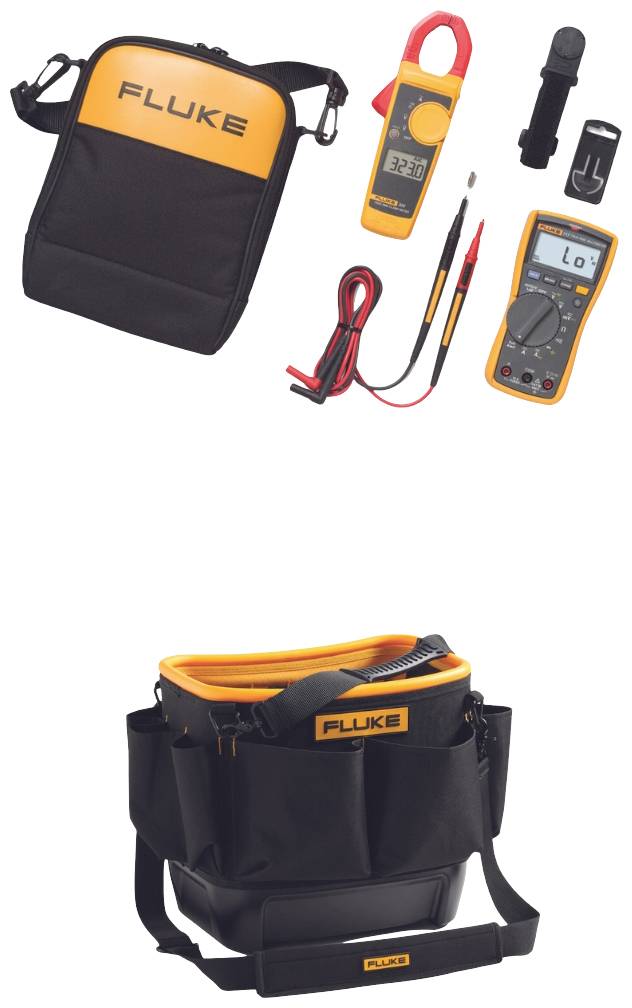Fluke 117/323/TB25 Handheld multimeter, Clamp meter Digital incl. testing cable, incl. bag CAT III 600 V Display (counts): 6000