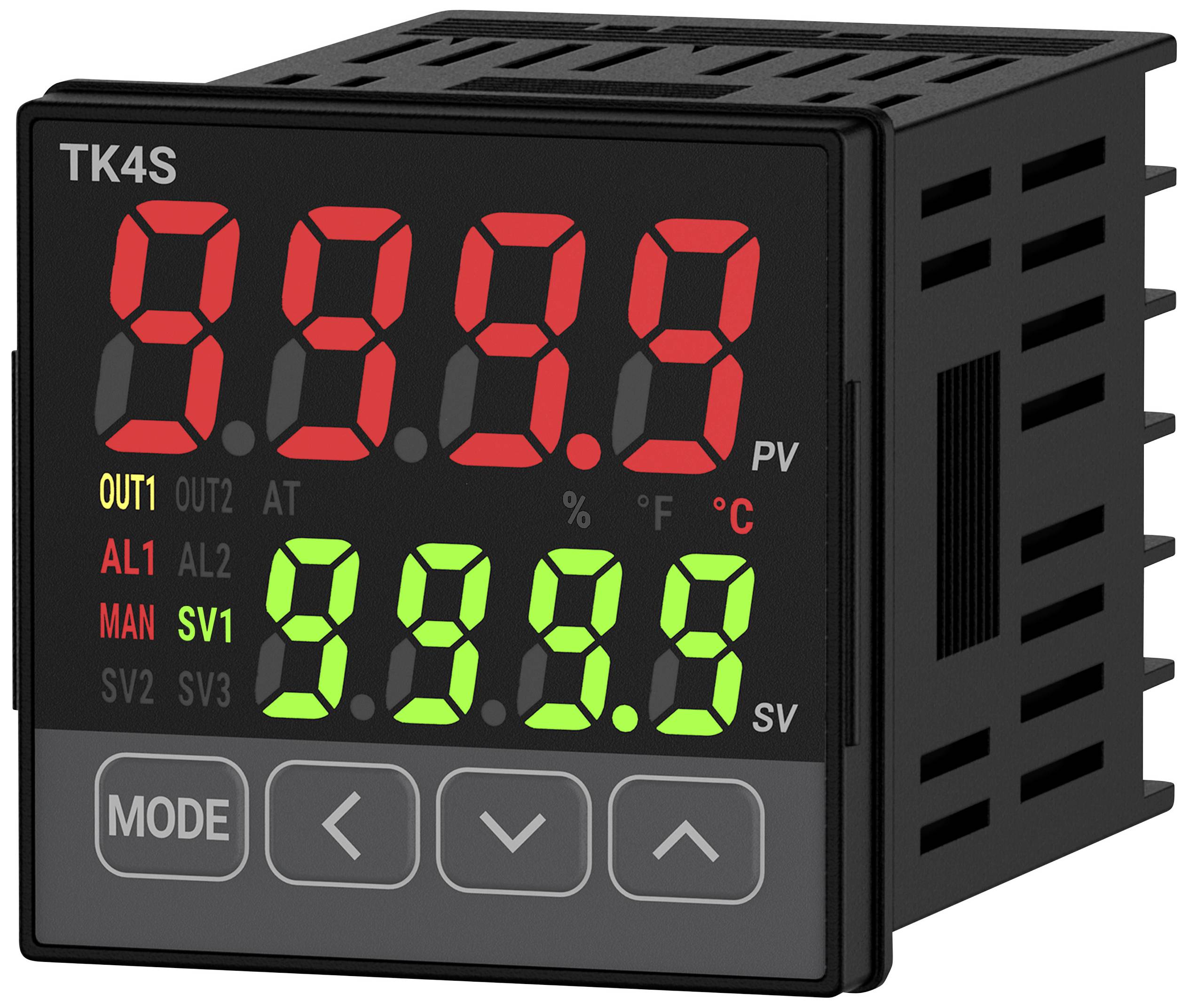 TRU COMPONENTS TK4S-14RC PID Temperature controller K, J, E, T, B, R, S, N, C, L, U, PL-II -199.9 up to 999.9 °C SSR, 3 A relay (L x W x H) 70.5 x 48 x 48 mm