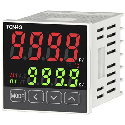 Digital temperature control device with large LED display showing target and actual temperatures. Control buttons below for mode selection.