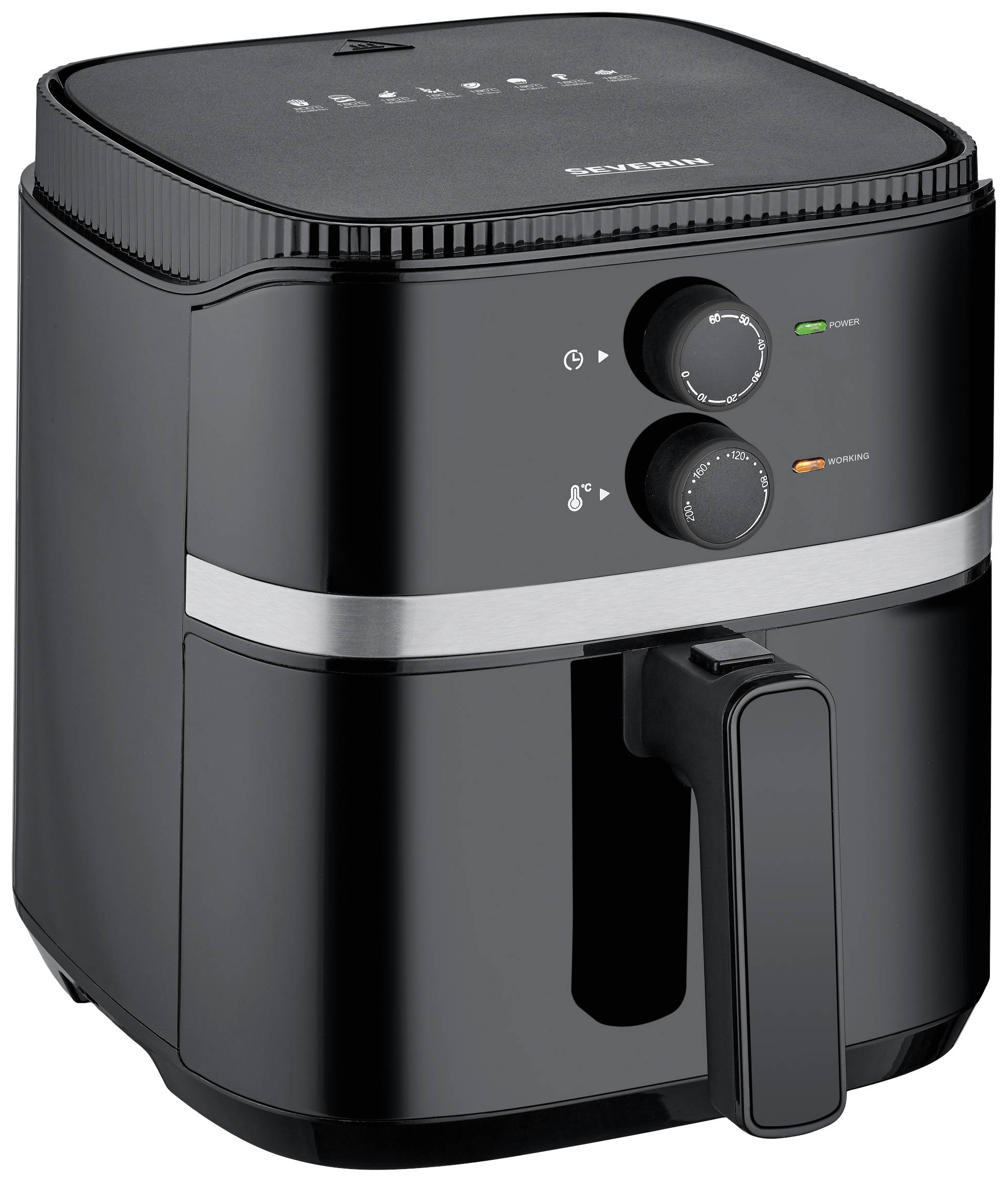Severin 2452 Air fryer 5 l 1500 W Timer function Black, Silver