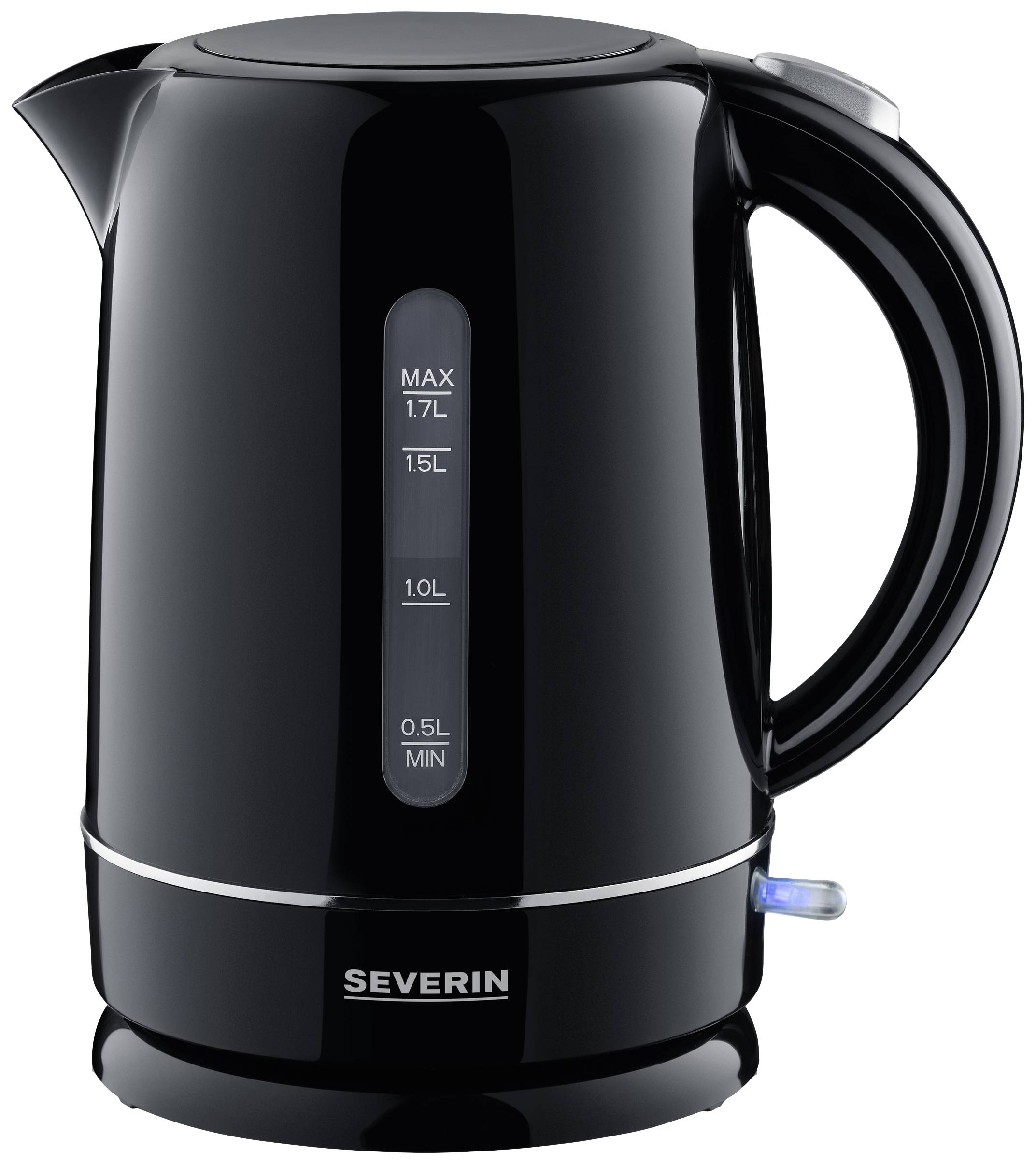 Severin Wasserkocher WK 4322 Kettle cordless, Overheat protection Black Capacity: 1.7 l
