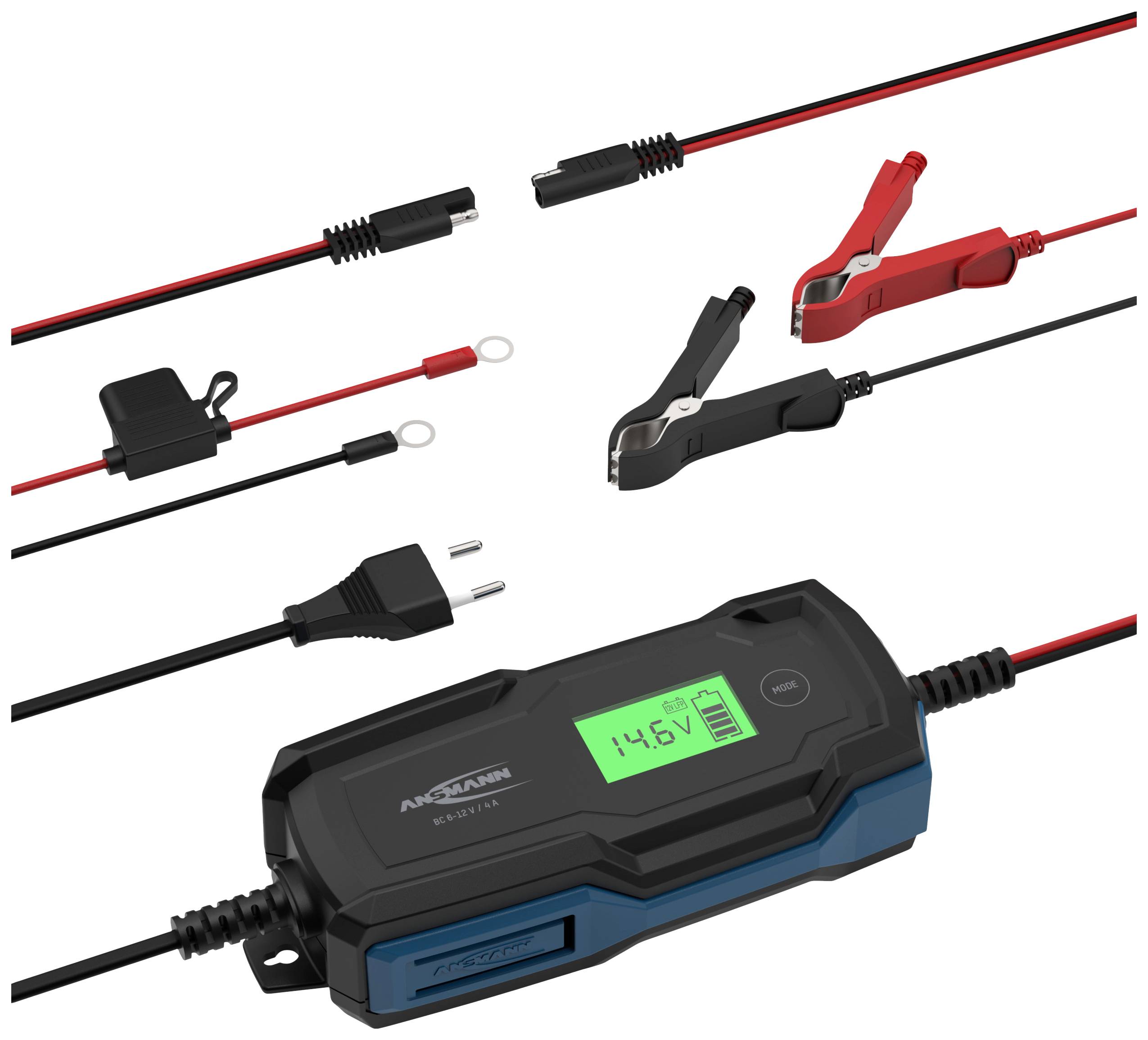 Ansmann BC 6-12V / 4 A 1001-0144 Charger, Industrial charger, Battery monitor, Car battery tester 6 V, 12 V 2 A 4 A