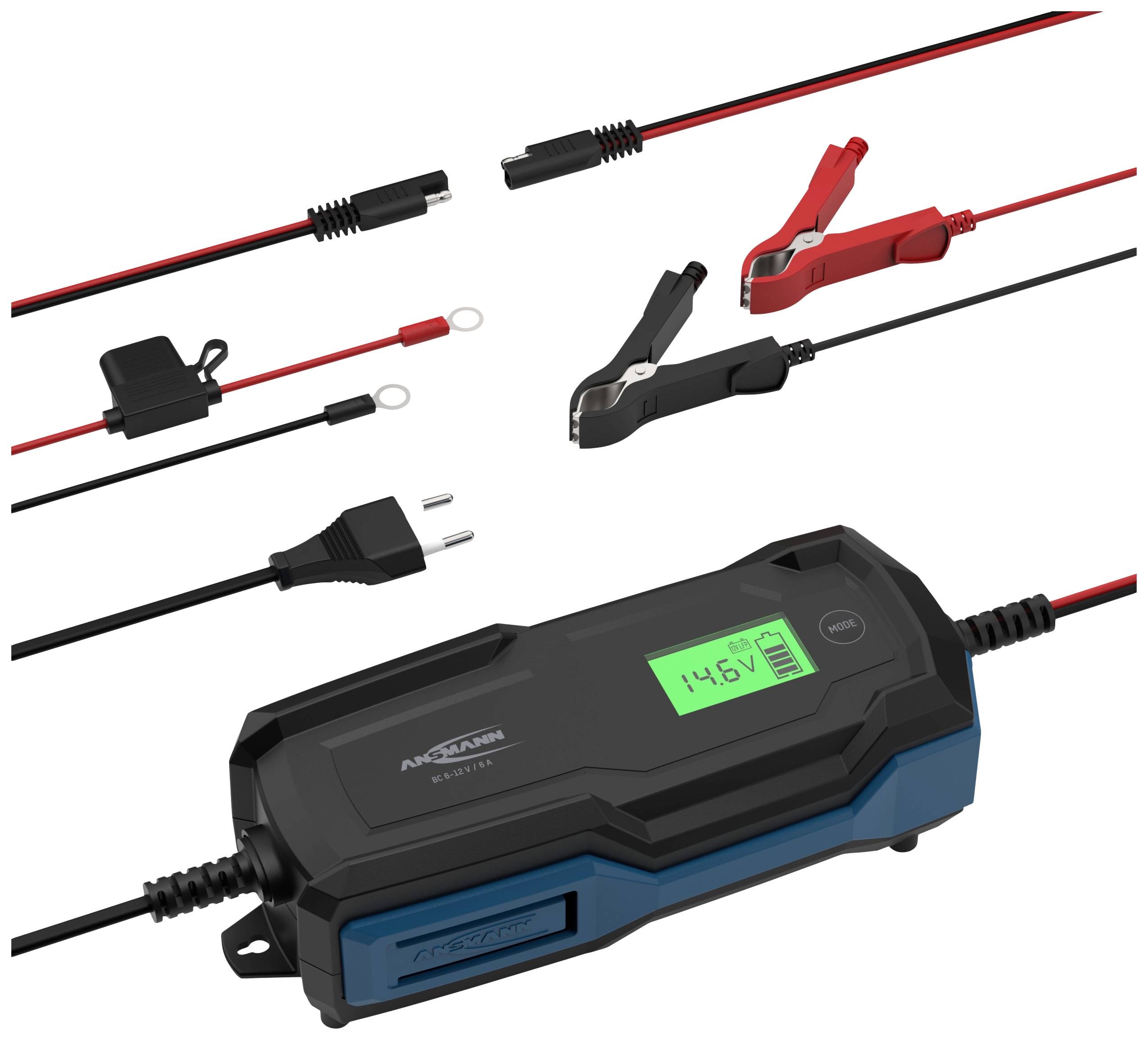 Ansmann BC 6-12V / 6 A 1001-0145 Charger, Industrial charger, Battery monitor, Car battery tester 6 V, 12 V 2 A 6 A