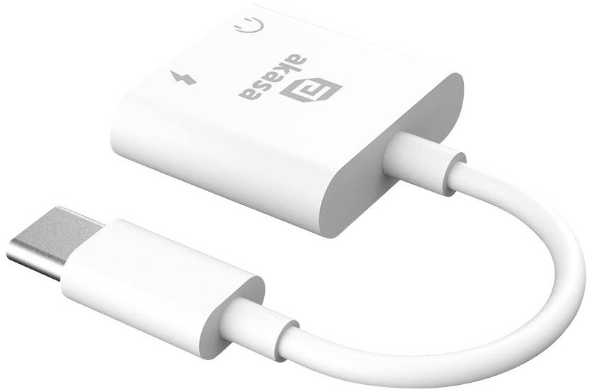 A white USB-C to HDMI adapter with the brand name, suitable for connecting devices to an HDMI screen.