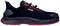 Black safety shoe with red sole and red detail, side view. 'uvex' is printed on the side.