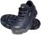 A pair of black safety shoes with a robust sole and lace-up design. They are suitable for use in industrial environments.