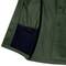 Green shirt with open pocket lining in navy blue. The pocket is visibly stitched and provides space for small items.
