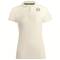 Beige ladies' polo shirt with short sleeves and '26' logo on the left chest side.