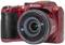 Red digital camera with zoom lens by Kodak.
