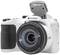 White digital camera with fold-out flash and 25x HD zoom lens.